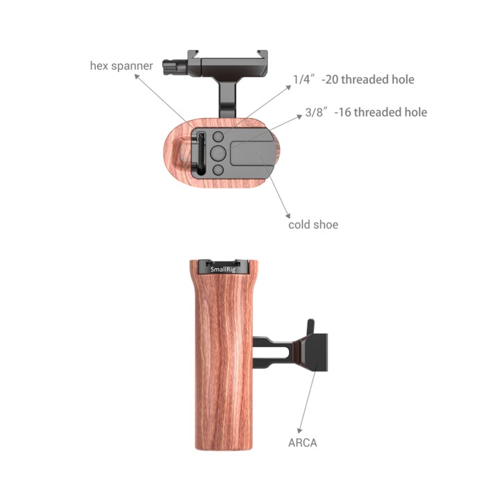 Drewniany uchwyt boczny SmallRig HSN2399 Arca Compatible